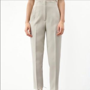 Zara High Waisted Trousers in Oyster White